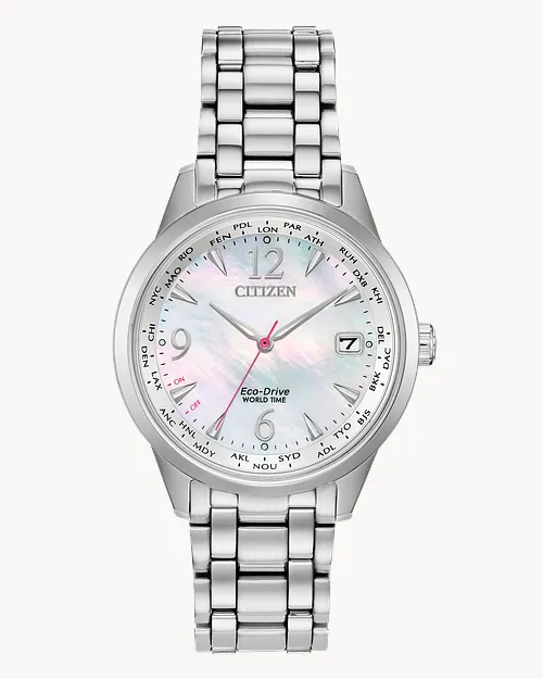 逆輸入★Citizen World Time Ladies Eco-Drive White Dial Watch Citizen World Time Ladies Eco-Drive White Dial Watch | CITIZEN